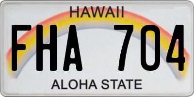 HI license plate FHA704