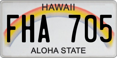 HI license plate FHA705