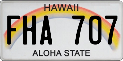 HI license plate FHA707