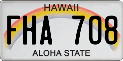HI license plate FHA708