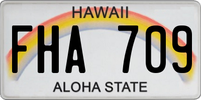 HI license plate FHA709
