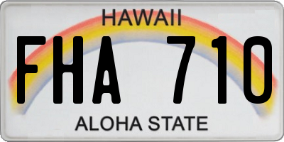HI license plate FHA710