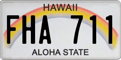 HI license plate FHA711