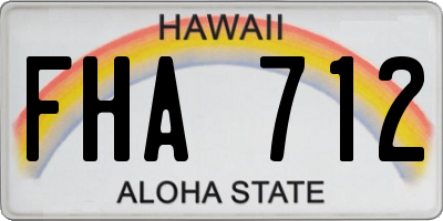 HI license plate FHA712