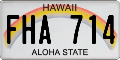 HI license plate FHA714
