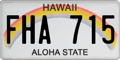 HI license plate FHA715