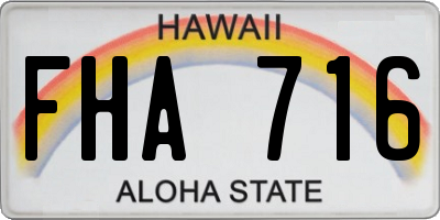 HI license plate FHA716