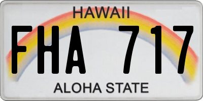 HI license plate FHA717