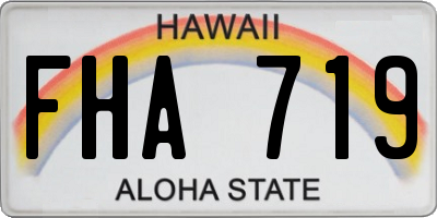 HI license plate FHA719