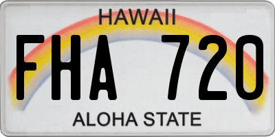 HI license plate FHA720
