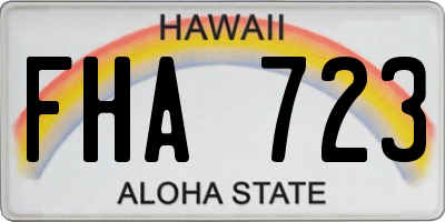 HI license plate FHA723