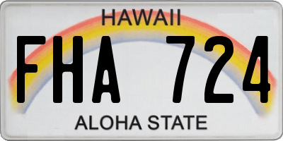 HI license plate FHA724
