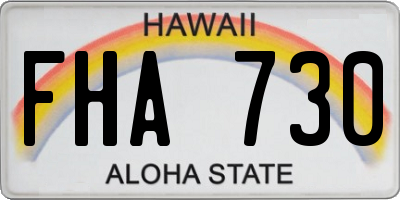 HI license plate FHA730
