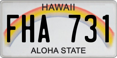 HI license plate FHA731