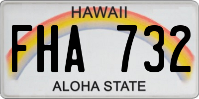 HI license plate FHA732