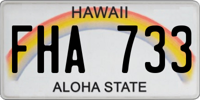 HI license plate FHA733