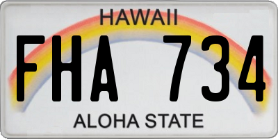 HI license plate FHA734
