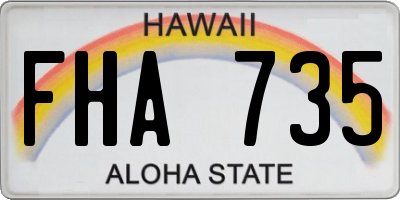 HI license plate FHA735