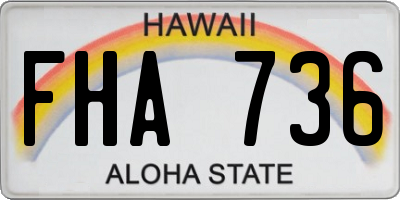HI license plate FHA736