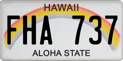 HI license plate FHA737