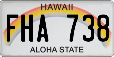 HI license plate FHA738