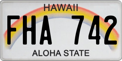 HI license plate FHA742