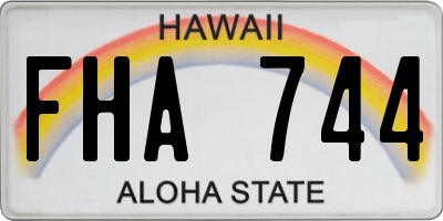 HI license plate FHA744