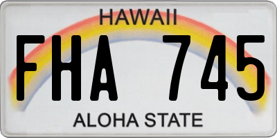 HI license plate FHA745