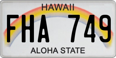 HI license plate FHA749