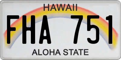 HI license plate FHA751