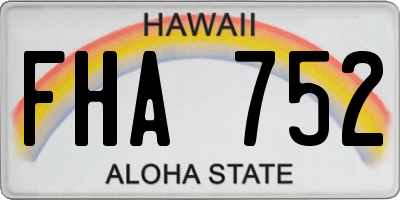 HI license plate FHA752