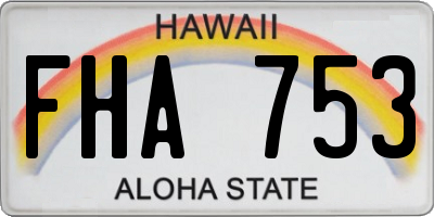 HI license plate FHA753