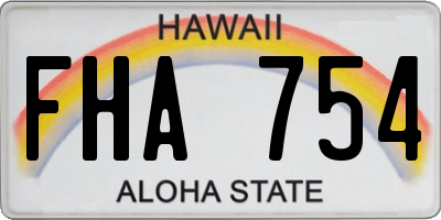 HI license plate FHA754