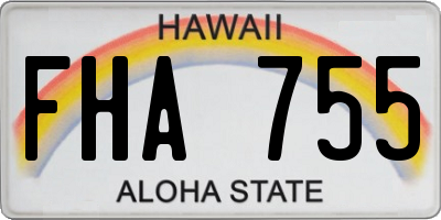 HI license plate FHA755