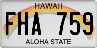 HI license plate FHA759