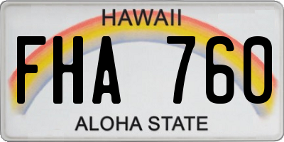 HI license plate FHA760