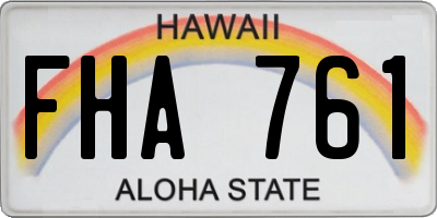 HI license plate FHA761