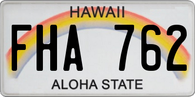 HI license plate FHA762