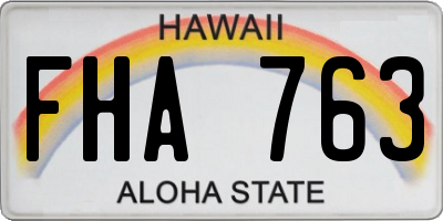 HI license plate FHA763