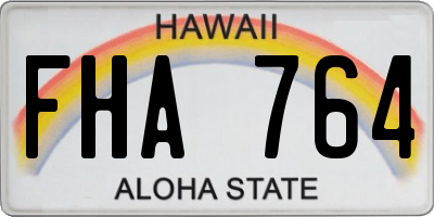 HI license plate FHA764