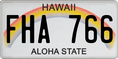 HI license plate FHA766