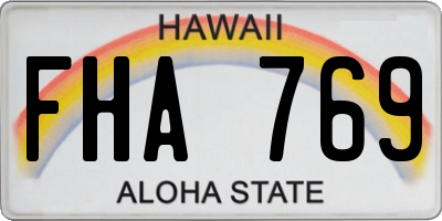 HI license plate FHA769
