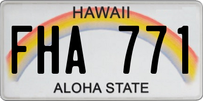 HI license plate FHA771
