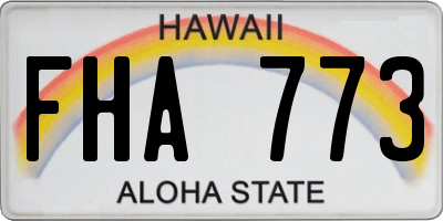HI license plate FHA773