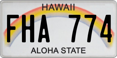 HI license plate FHA774