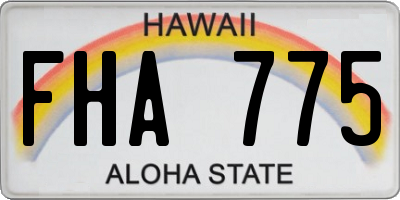 HI license plate FHA775