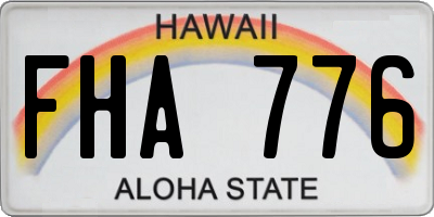 HI license plate FHA776
