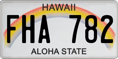HI license plate FHA782