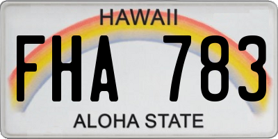 HI license plate FHA783
