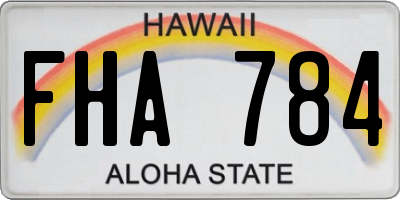 HI license plate FHA784